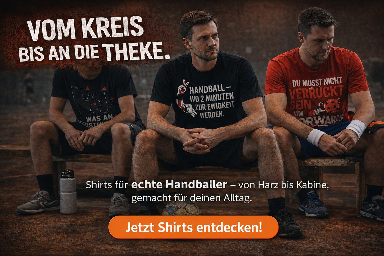 Handball-Shirts, zwischen Anpfiff und erstem Bier.