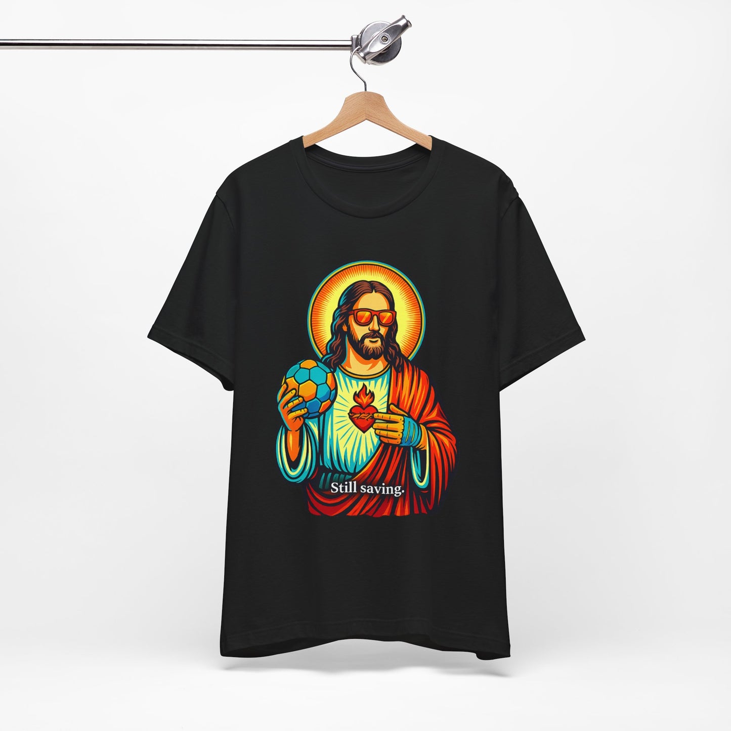 Jesus Saves. Still Saving - Handball Shirt