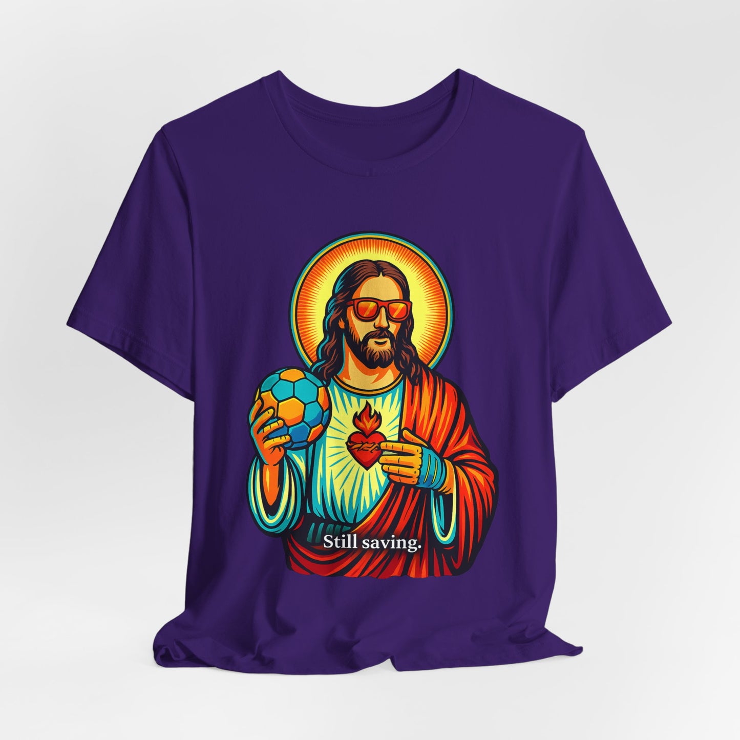 Jesus Saves. Still Saving - Handball Shirt