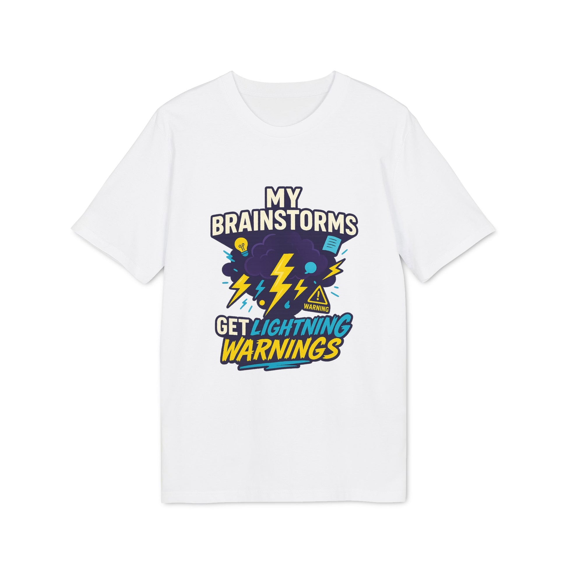 Brainstorm Warning – Marketing T-Shirt für Ideenstürmer