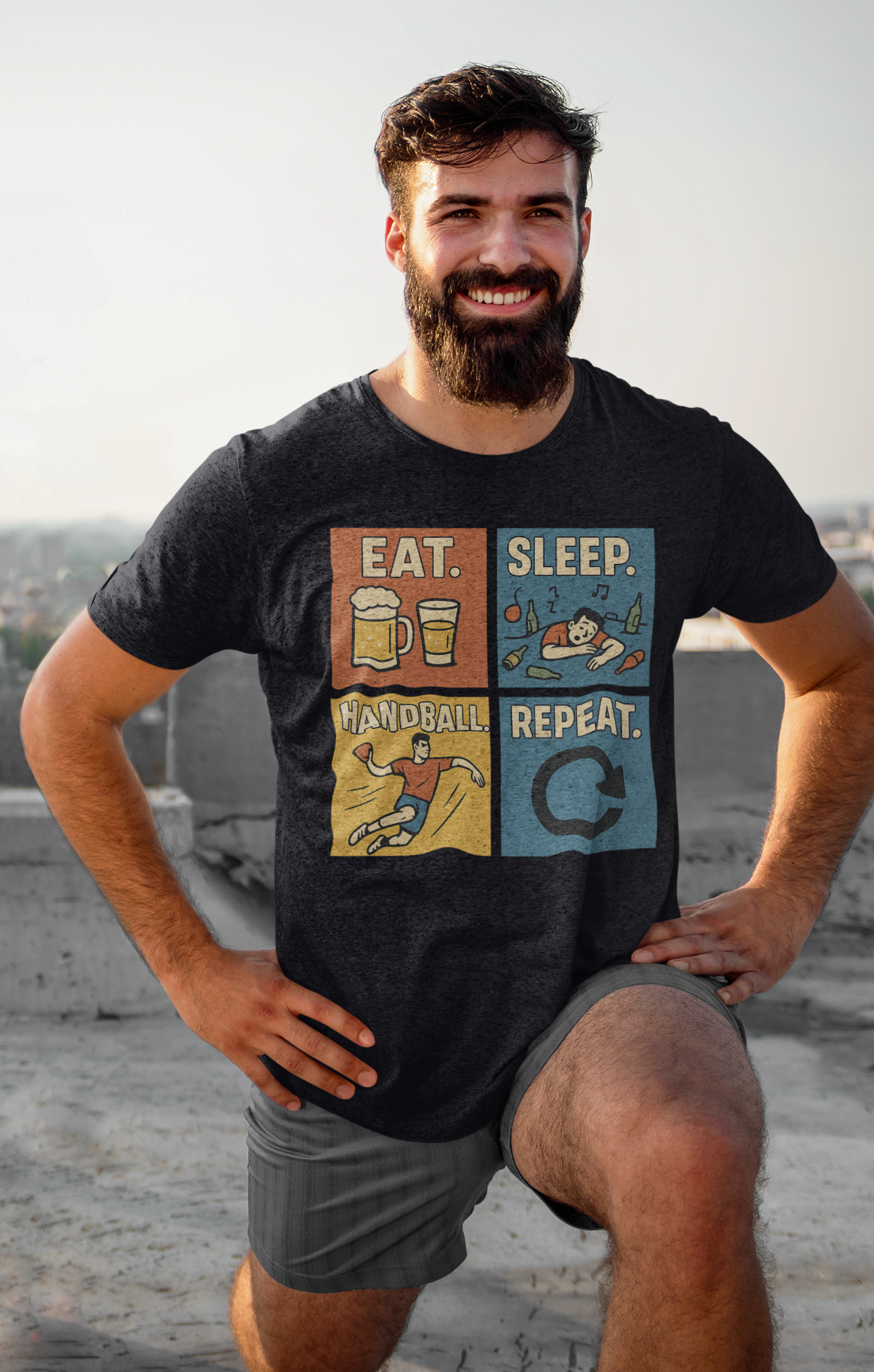 Eat. Sleep. Handball. Repeat. – Handball-Kult-Shirt