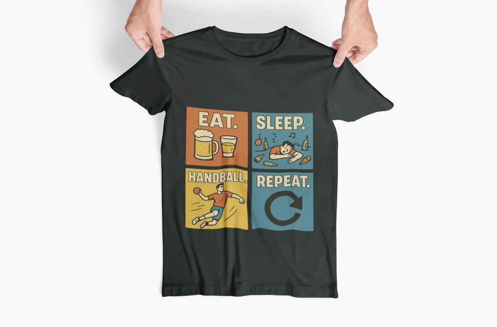 Eat. Sleep. Handball. Repeat. – Handball-Kult-Shirt